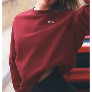 ALO Yoga Burgundy Crewneck Sweatshirt